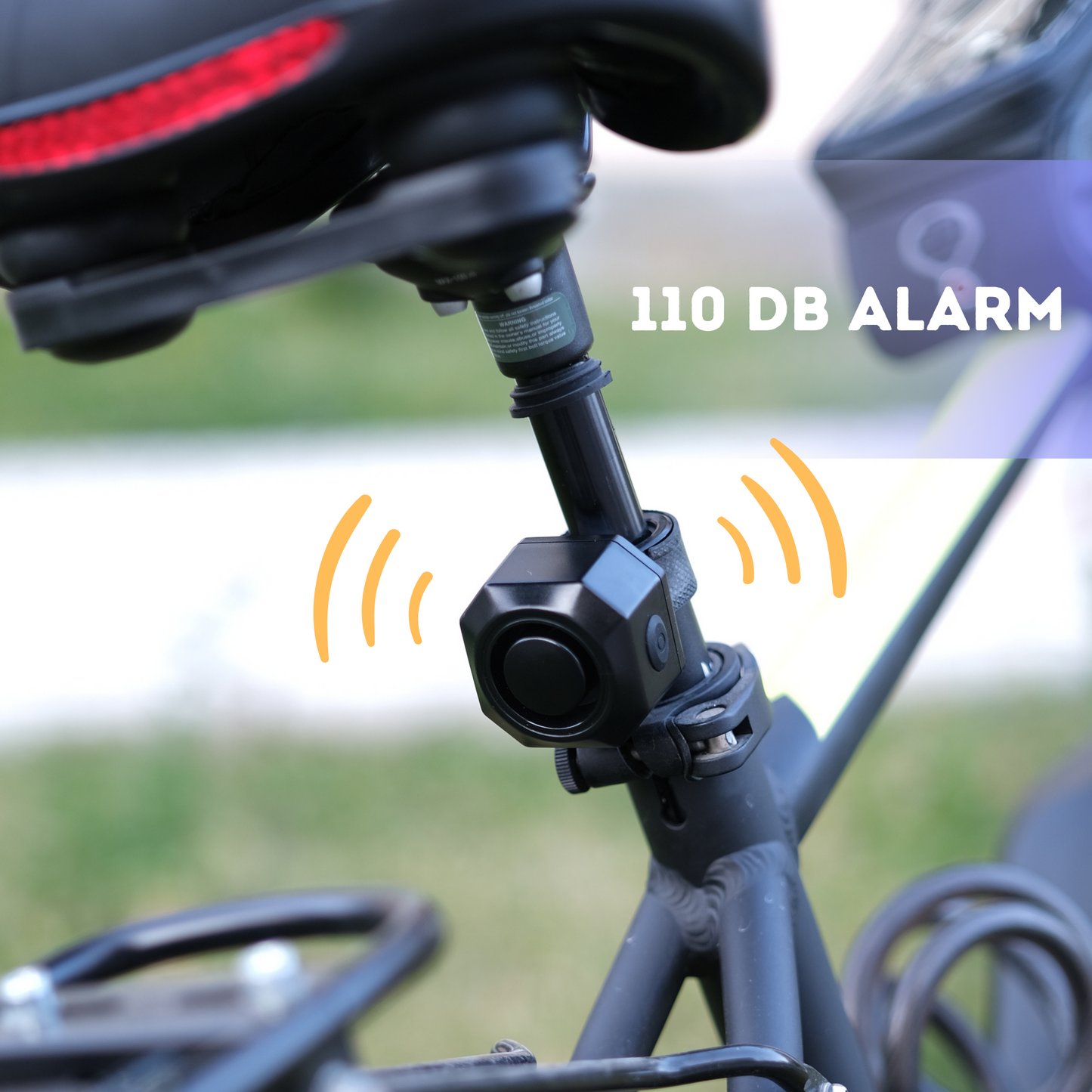 Rechargeable Wireless Bicycle Alarm - 110 dB - Reliable Sound - Take Precautions Against Thieves - Remote Control Available -  Waterproof